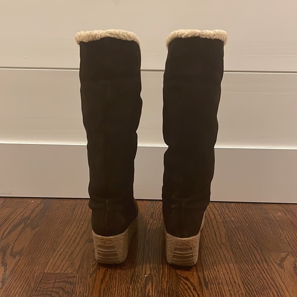 Michael Kors Suede Boots Wedge Heels in Brown Size 6 - Picture 3 of 5